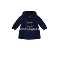 Baby's Knitted Horn Button Lined Cable Cardigan Hoodie